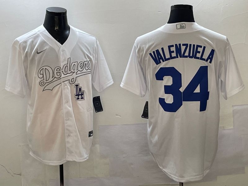Men Los Angeles Dodgers 34 Valenzuela White Fashion Edition Game 2025 Nike MLB Jersey style 11
